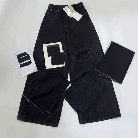 Vetements Logo Distressed Wide-Leg Jeans ヴェットモン ロゴ ディストレスド ワイドレッグ ジーンズ
