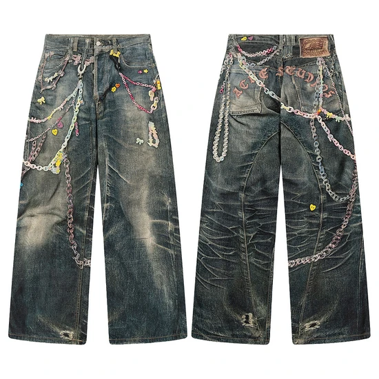Acne Studios Chain Embellishment Patch Jeans アクネ ストゥディオズ チェーン エンベリッシュメント パッチ ジーンズ