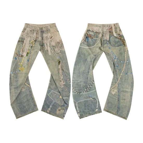 Acne Studios Embellished Pockets Chain Jeans アクネ ストゥディオズ エンベリッシュド ポケット チェーン ジーンズ