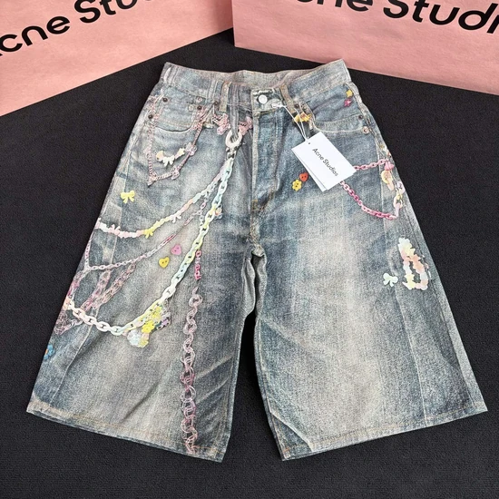 Acne Studios Chain Embellishment Denim Shorts アクネ ストゥディオズ チェーン エンベリッシュメント デニム ショーツ