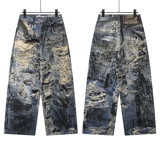 Acne Studios Graffiti Print Distressed Jeans アクネ ストゥディオズ グラフィティ プリント ディストレス ジーンズ