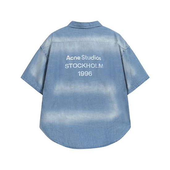 Acne Studios Logo Short-Sleeve Denim Shirt アクネ ストゥディオズ ロゴ 半袖 デニム シャツ