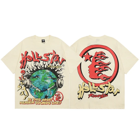Hellstar Earth Graphic Flames T-Shirt ヘルスター アース グラフィック フレームス Tシャツ