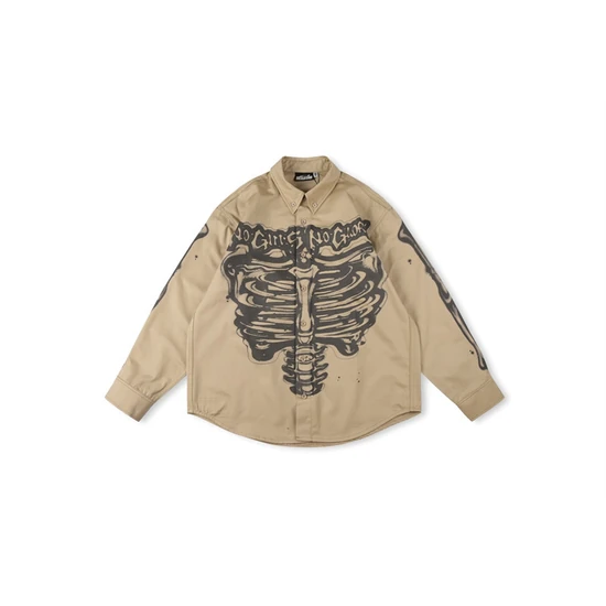 Hellstar Skeleton Graphic Work Shirt ヘルスター スケルトン グラフィック ワーク シャツ