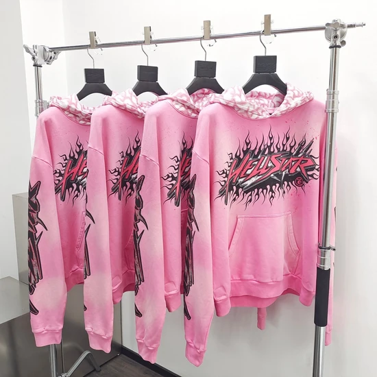 Hellstar Graphic Flame Star Hoodie ヘルスター グラフィック フレーム スター パーカー
