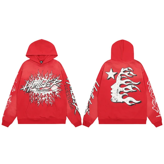 Hellstar Flame Skull Graphic Hoodie ヘルスター フレーム スカル グラフィック パーカー