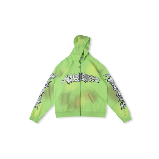 Hellstar Graphic Print Sleeves Zip-Up Hoodie ヘルスター グラフィック プリント スリーブ ジップアップ パーカー