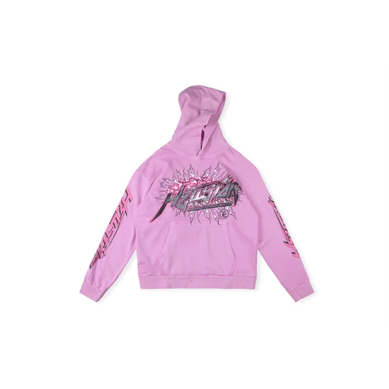Hellstar Graphic Print with Flame Motif Zip-Up Hoodie ヘルスター グラフィック プリント フレーム モチーフ ジップアップ パーカー