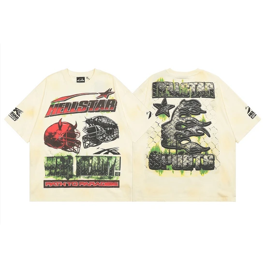 Hellstar Football Helmet Graphic T-Shirt ヘルスター フットボール ヘルメット グラフィック Tシャツ