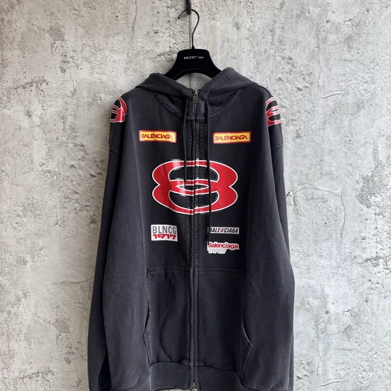 Balenciaga BB Logo Graphic Zip-Up Hoodie バレンシアガ BB ロゴ グラフィック ジップアップ パーカー