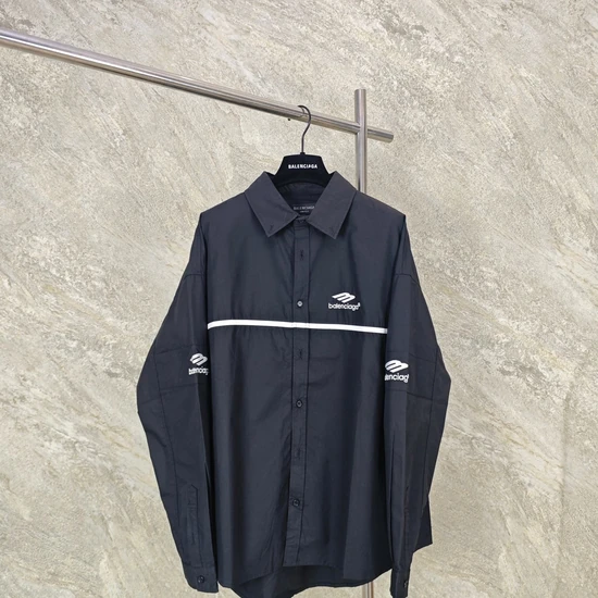 Balenciaga Chest Stripe Logo Overshirt バレンシアガ チェスト ストライプ ロゴ オーバーシャツ