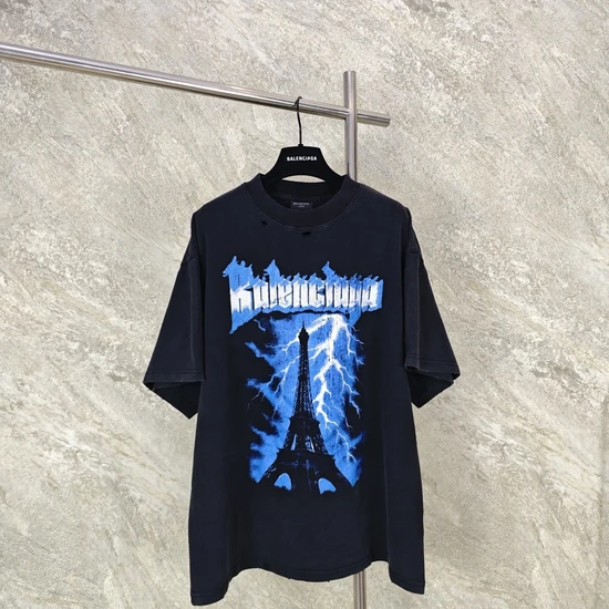 Balenciaga Lightning Eiffel Tower Graphic T-Shirt バレンシアガ ライトニング アイフェル タワー グラフィック Tシャツ