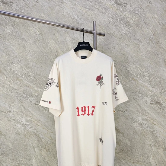 Balenciaga Rose Graphic 1917 Print T-Shirt バレンシアガ ローズ グラフィック 1917 プリント Tシャツ