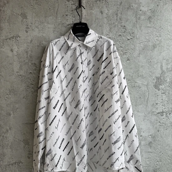 Balenciaga Logo Text All-Over Print Overshirt バレンシアガ ロゴ テキスト オールオーバー プリント オーバーシャツ