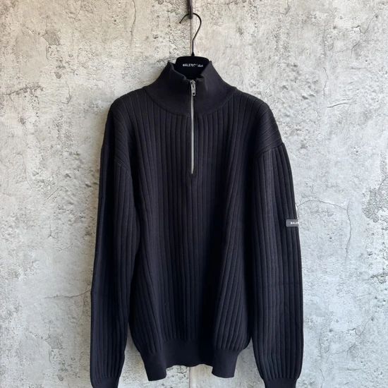 Balenciaga Ribbed Knit Half-Zip Sweater バレンシアガ リブド ニット ハーフジップ セーター
