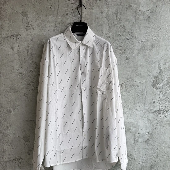 Balenciaga All-Over Logo Print Long Sleeve Shirt バレンシアガ オールオーバー ロゴ プリント ロングスリーブ シャツ