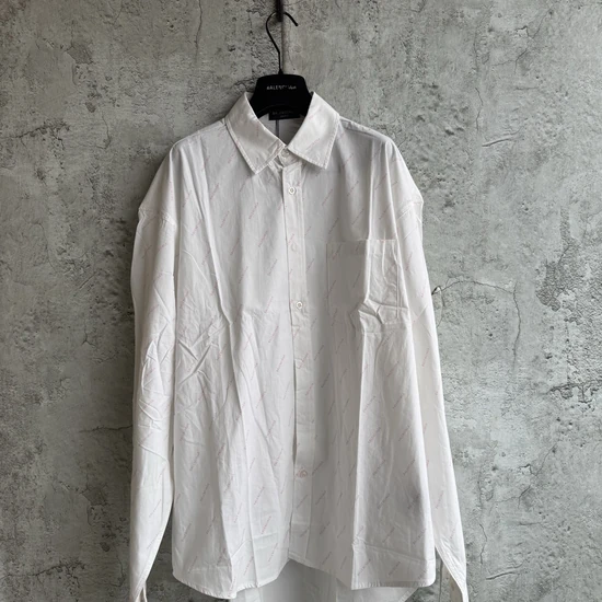 Balenciaga All-Over Logo Print Long Sleeve Shirt バレンシアガ オールオーバー ロゴ プリント ロングスリーブ シャツ