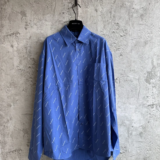 Balenciaga All-Over Logo Print Work Shirt バレンシアガ オールオーバー ロゴ プリント ワーク シャツ