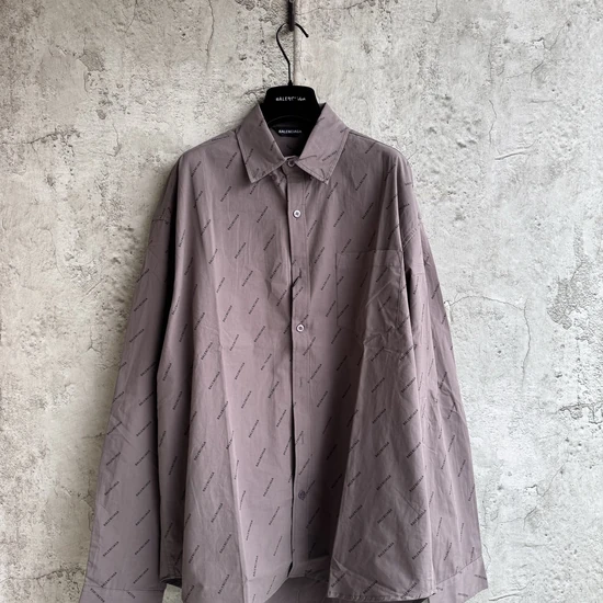 Balenciaga Logo All-Over Print Work Shirt バレンシアガ ロゴ オールオーバー プリント ワーク シャツ