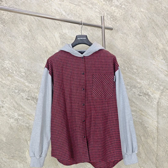 Balenciaga Check Panel Hoodie バレンシアガ チェック パネル パーカー