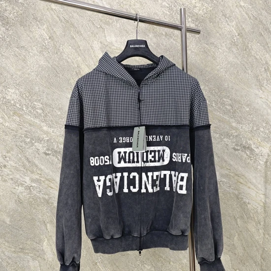 Balenciaga Color Block Text Graphic Zip-Up Hoodie バレンシアガ カラー ブロック テキスト グラフィック ジップアップ パーカー