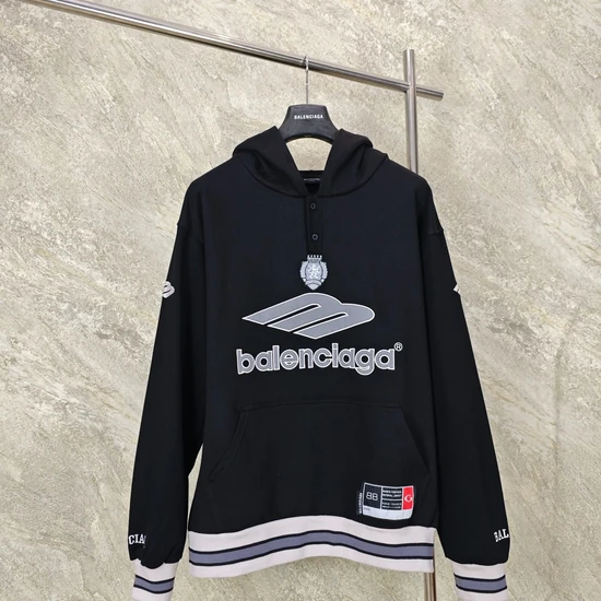 Balenciaga Logo Graphic Stripe Trim Hoodie バレンシアガ ロゴ グラフィック ストライプ トリム パーカー