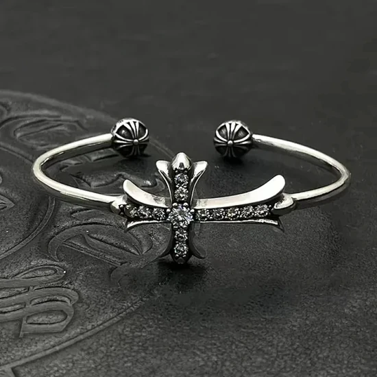 Chrome Hearts Cross Charm Cuff Bracelet クロムハーツ クロス チャーム カフ ブレスレット