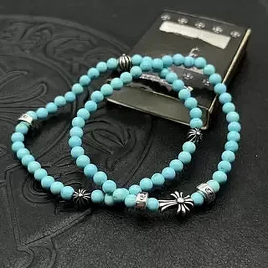 Chrome Hearts Cross Charm Beaded Bracelet クロムハーツ クロス チャーム ビーデッド ブレスレット
