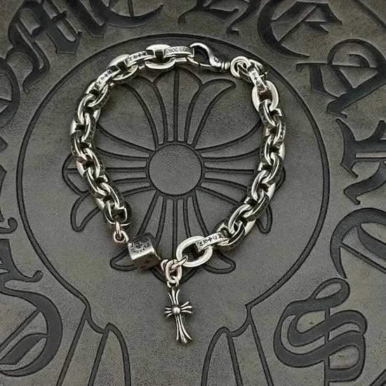 Chrome Hearts Cross Charm Chain Link Bracelet クロムハーツ クロス チャーム チェーン リンク ブレスレット