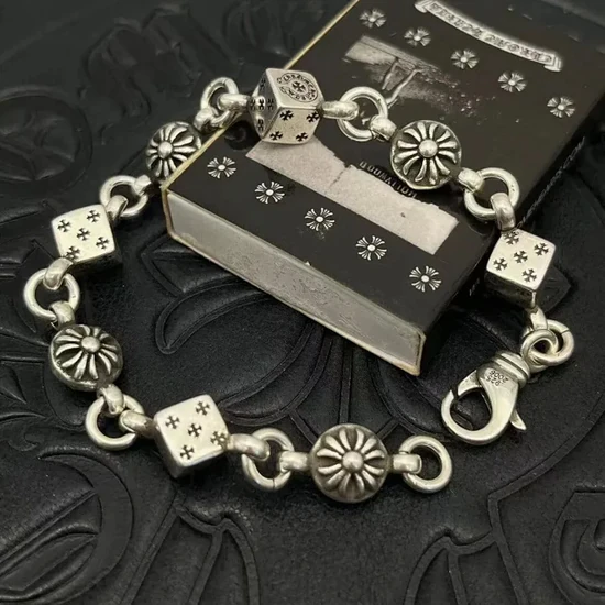 Chrome Hearts Cube Bead Chain Bracelet クロムハーツ キューブ ビード チェーン ブレスレット