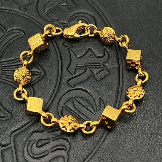 Chrome Hearts Floral Cube Chain Bracelet クロムハーツ フローラル キューブ チェーン ブレスレット