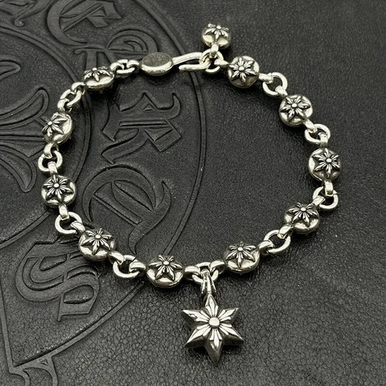 Chrome Hearts Floral Charm Link Bracelet クロムハーツ フローラル チャーム リンク ブレスレット