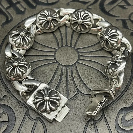 Chrome Hearts Floral Cross Link Bracelet クロムハーツ フローラル クロス リンク ブレスレット