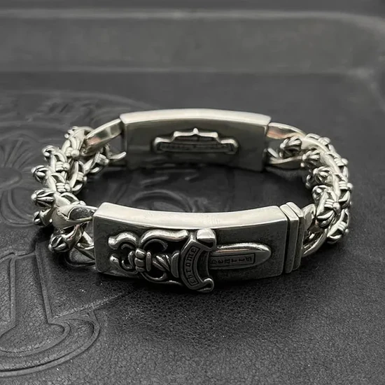 Chrome Hearts Chain Link with Gothic Plaques Bracelet クロムハーツ チェーン リンク ウィズ ゴシック プラーク ブレスレット