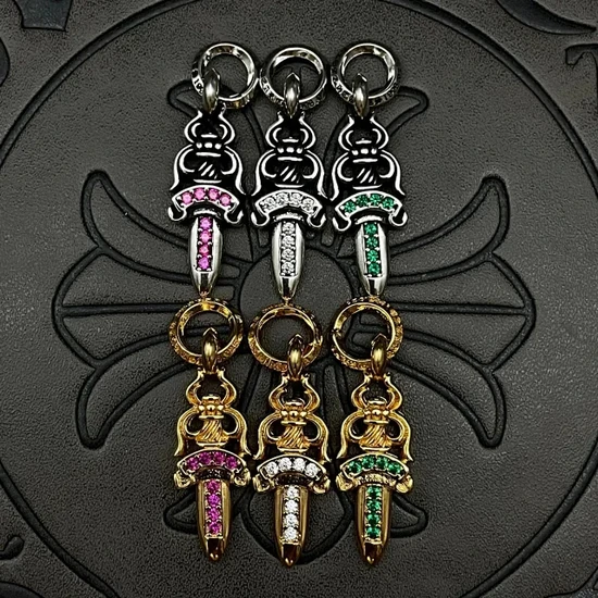Chrome Hearts Dagger Gemstone Charm Pendant クロムハーツ ダガー ジェムストーン チャーム ペンダント