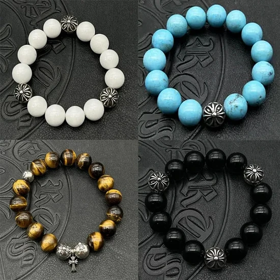 Chrome Hearts Beaded with Cross Charm Beaded Bracelet クロムハーツ ビーデッド クロス チャーム ビーデッド ブレスレット