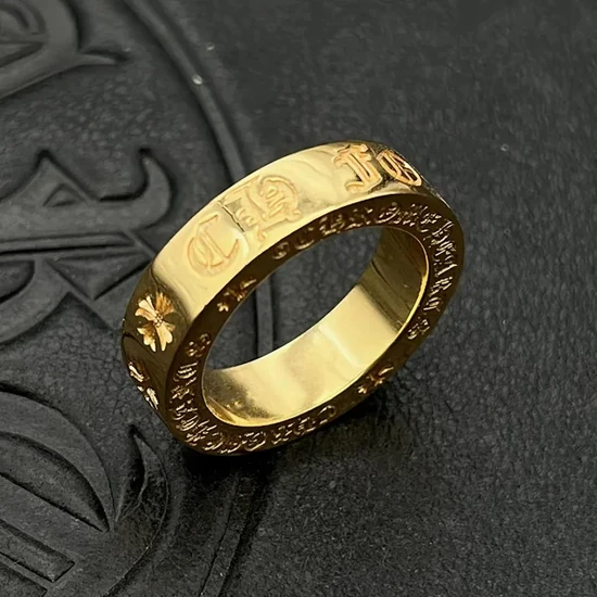 Chrome Hearts Floral Cross Band Ring クロムハーツ フローラル クロス バンド リング