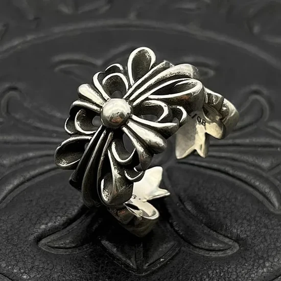 Chrome Hearts Floral Cross Ring クロムハーツ フローラル クロス リング