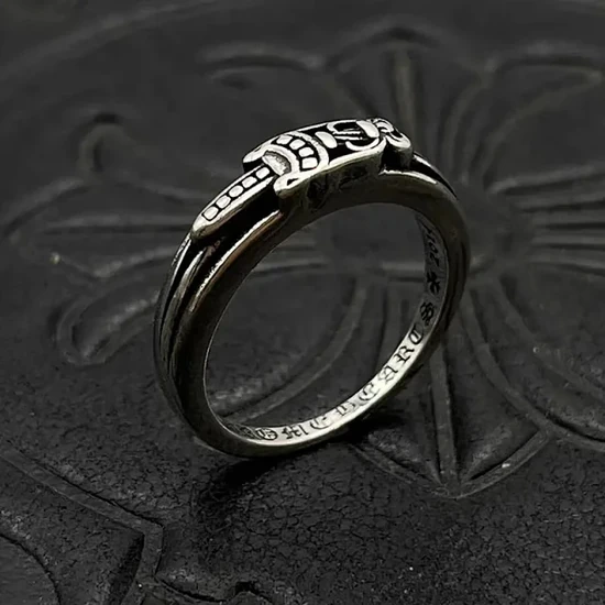 Chrome Hearts Gothic Text Band Ring クロムハーツ ゴシック テキスト バンド リング