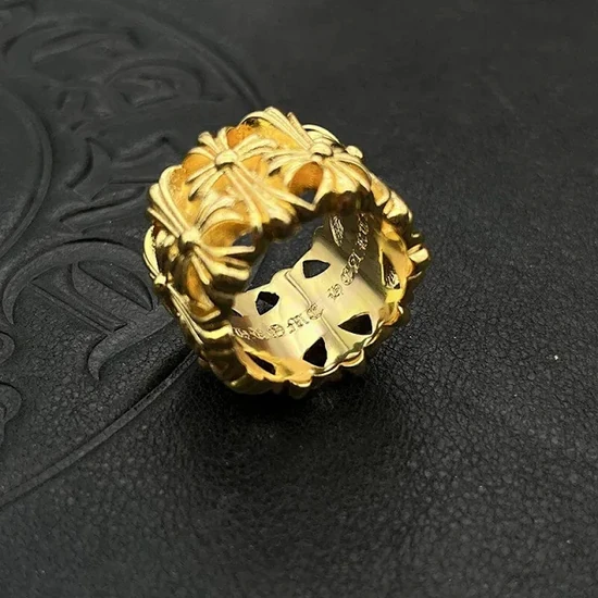 Chrome Hearts Cross Floral Band Ring クロムハーツ クロス フローラル バンド リング