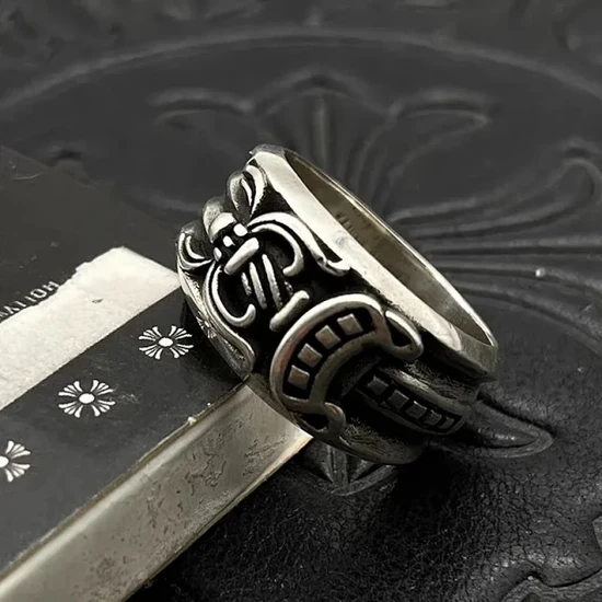 Chrome Hearts Gothic Ornamental Band Ring Silver クロムハーツ ゴシック オーナメンタル バンド リング シルバー