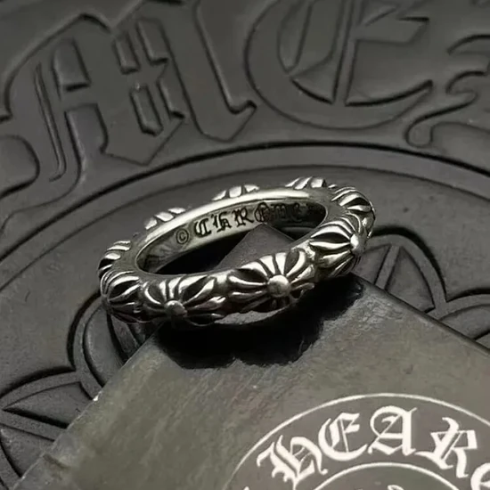Chrome Hearts Floral Ornamental Band Ring Silver クロムハーツ フローラル オーナメンタル バンド リング シルバー