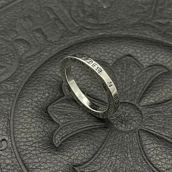 Chrome Hearts Text Band Ring Silver クロムハーツ テキスト バンド リング シルバー