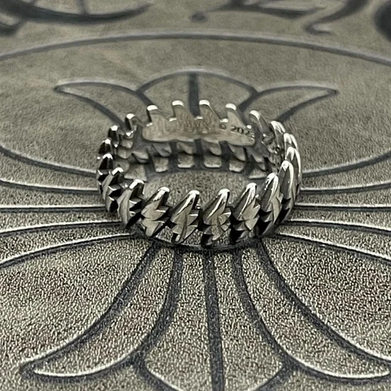 Good Art HLYWD Layered Chain Link Band Ring Silver グッド アート エイチエルワイダブリューディー レイヤード チェーン リンク バンド リング シルバー