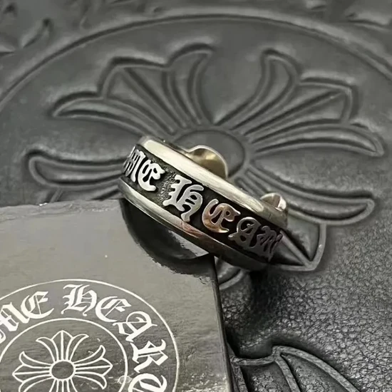 Chrome Hearts Gothic Text Band Ring Silver クロムハーツ ゴシック テキスト バンド リング シルバー