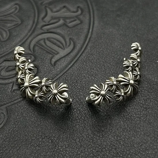 Chrome Hearts Floral Cross Earring Silver クロムハーツ フローラル クロス イヤリング シルバー