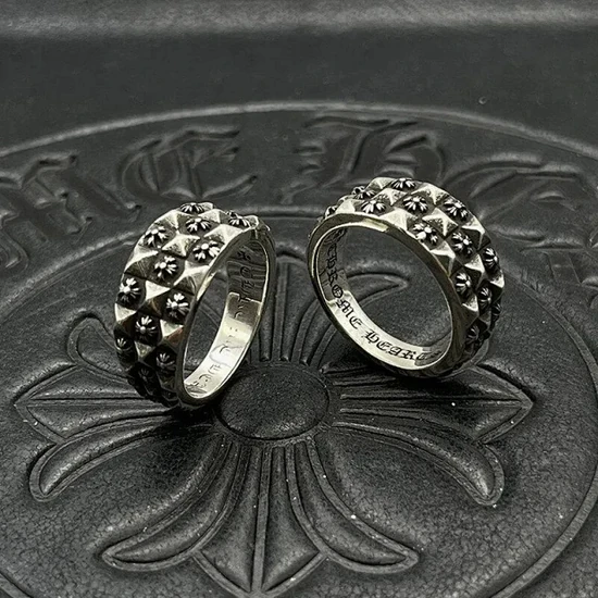 Chrome Hearts Studded Band Ring Silver クロムハーツ スタッズ バンド リング シルバー
