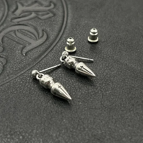 Chrome Hearts Spike Drop Earrings Silver クロムハーツ スパイク ドロップ ピアス シルバー