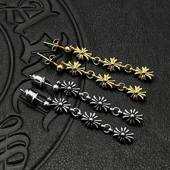 Chrome Hearts Star Charm Chain Dangle Earrings クロム ハーツ スター チャーム チェーン ダングル ピアス