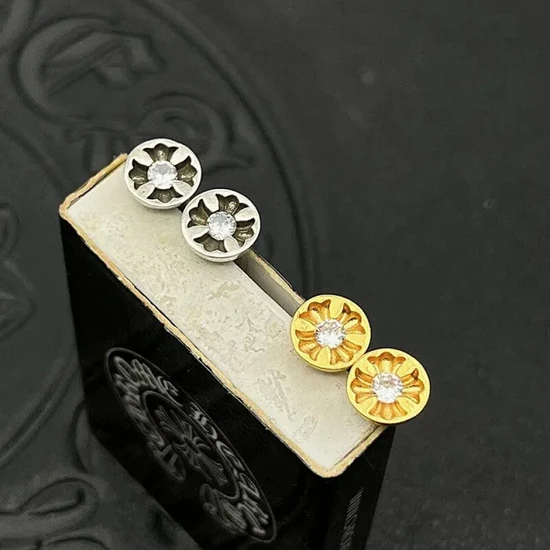 Chrome Hearts Floral Stud Crystal Earrings クロムハーツ フローラル スタッド クリスタル ピアス